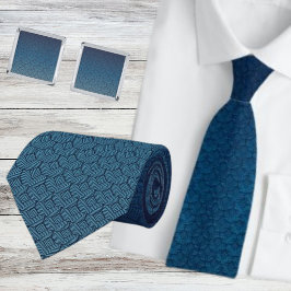 Modern Navy Teal Geometrisk Ombre Slips
