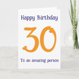 Modern Navy Terracotta Custom Age Birthday Card Kort