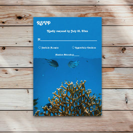 Modern Navy underwater Fish Reef Beach Wedand OSA Kort