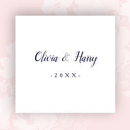 Modern Navy White Bröllop Pappersservett