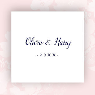 Modern Navy White Bröllop Pappersservett