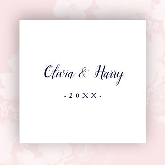 Modern Navy White Bröllop Pappersservett