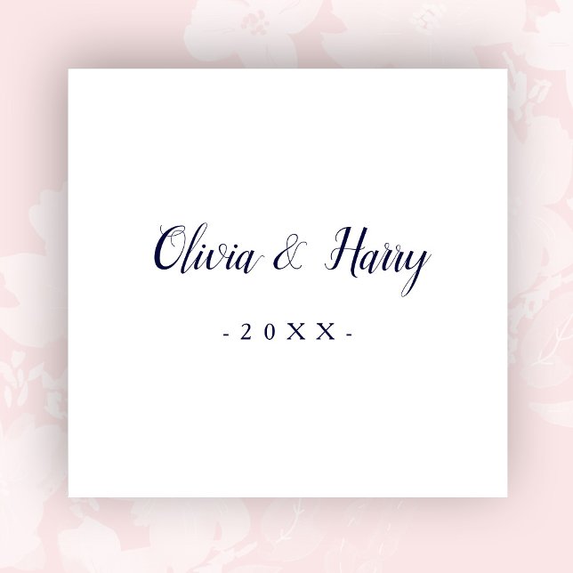 Modern Navy White Bröllop Pappersservett (Skapare uppladdad)