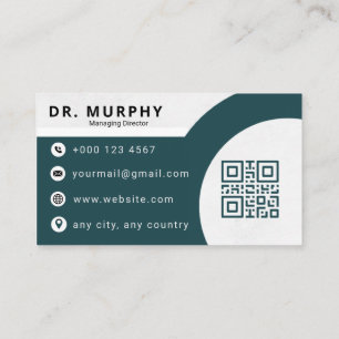 Modern Navyblå Professionell QR-kod Visitkort