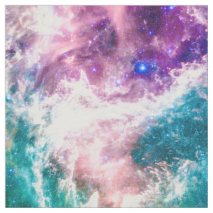 Modern nebula för färgrik rosa turkosgalax tyg