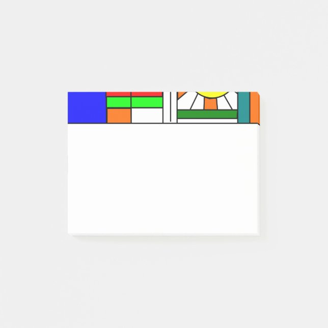 Modern Nedfläckad-Glass-utseende Post-it Block (Framsida)