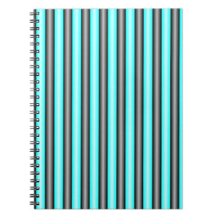 Modern Neon Blue and Black 3D Metall Effect Rand Anteckningsbok