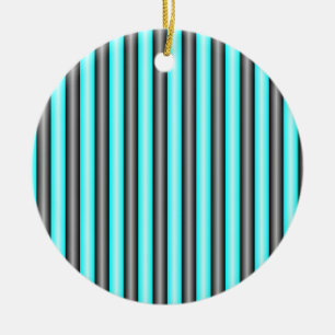 Modern Neon Blue and Black 3D Metall Effect Rand Julgransprydnad Keramik