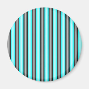 Modern Neon Blue and Black 3D Metall Effect Rand Magnet