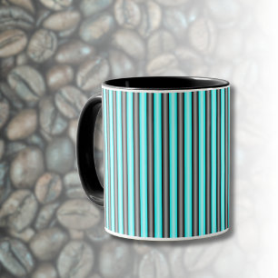 Modern Neon Blue and Black 3D Metall Effect Rand Mugg