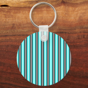 Modern Neon Blue and Black 3D Metall Effect Rand Nyckelring