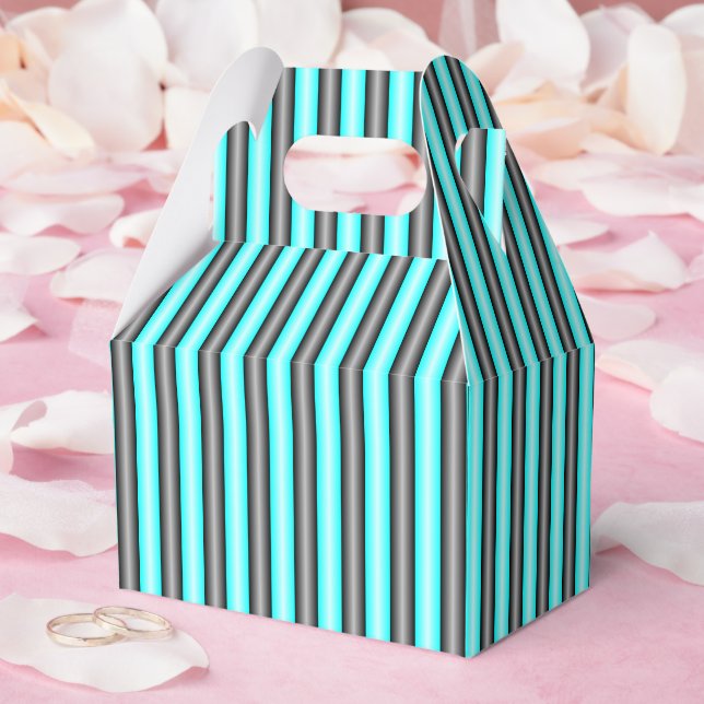 Modern Neon Blue and Black 3D Metall Effect Rand Presentaskar (Bröllop)