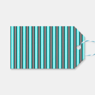 Modern Neon Blue and Black 3D Metall Effect Rand Presentetikett