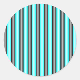 Modern Neon Blue and Black 3D Metall Effect Rand Runt Klistermärke