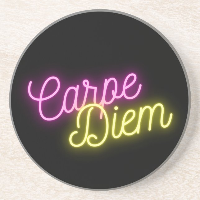 Modern Neon Carpe Diem Ord Art Underlägg (Framsidan)
