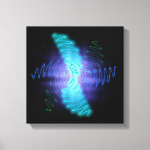 Modern Neon Glowing Ljud Vinkarare Canvastryck
