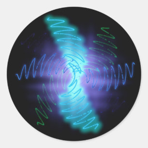 Modern Neon Glowing Ljud Vinkarare Runt Klistermärke