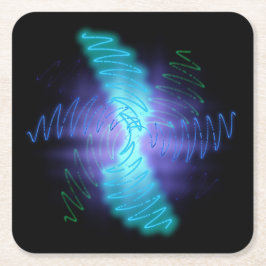 Modern Neon Glowing Ljud Vinkarare Underlägg Papper Kvadrat