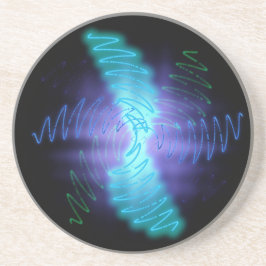 Modern Neon Glowing Ljud Vinkarare Underlägg Sandsten