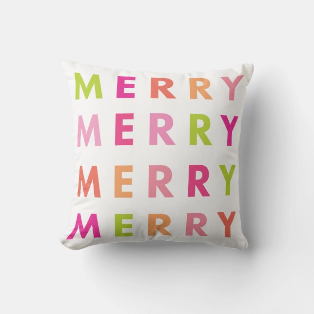 Modern Neon God jul Helgdag Dekorativ kudde (Framsida)