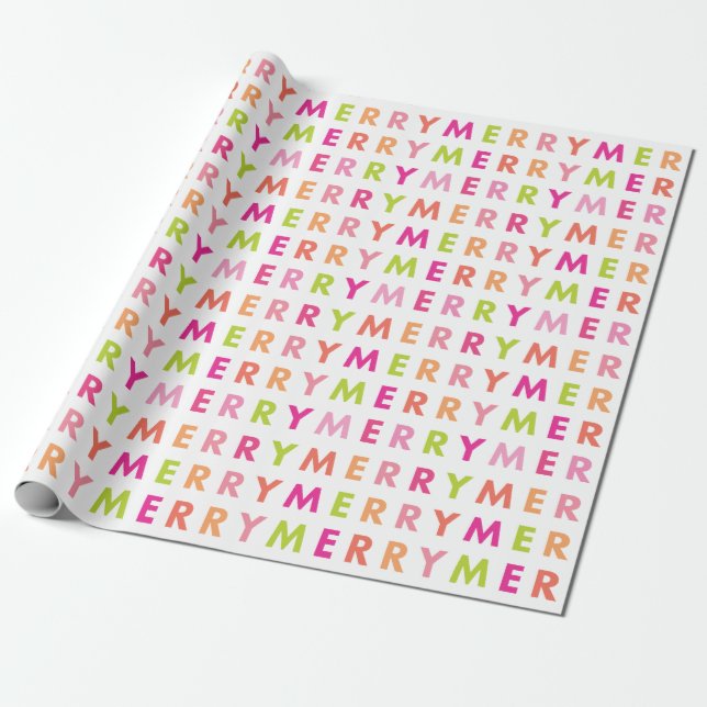 Modern Neon God jul Helgdag Wrapping Papper Presentpapper (Utrullad)