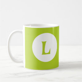 Modern Neon Lime Green Monogram Initial Kaffemugg