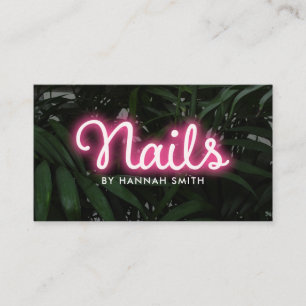 Modern Neon Nail Salon Visitkort