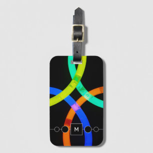 Modern Neon och svart Monogram distinkt Bagagebricka