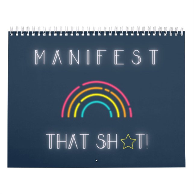 Modern neon Rainbow-bekräftelsekalender Kalender (Omslag)