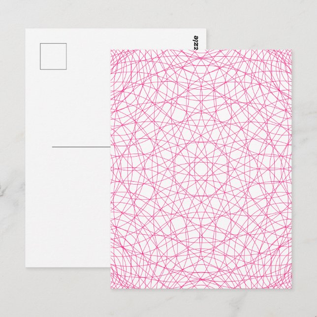 Modern Neon Rosa Art-vykort - Anpassade Vykort (Fram/baksida)