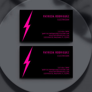Modern neon rosa belysning special elektriker visitkort