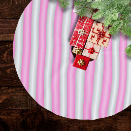 Modern Neon Rosa Rand med 3D-effekt Julgransmatta Borstad Polyester