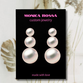 Modern neon rosa svart smycke örhänge display visitkort