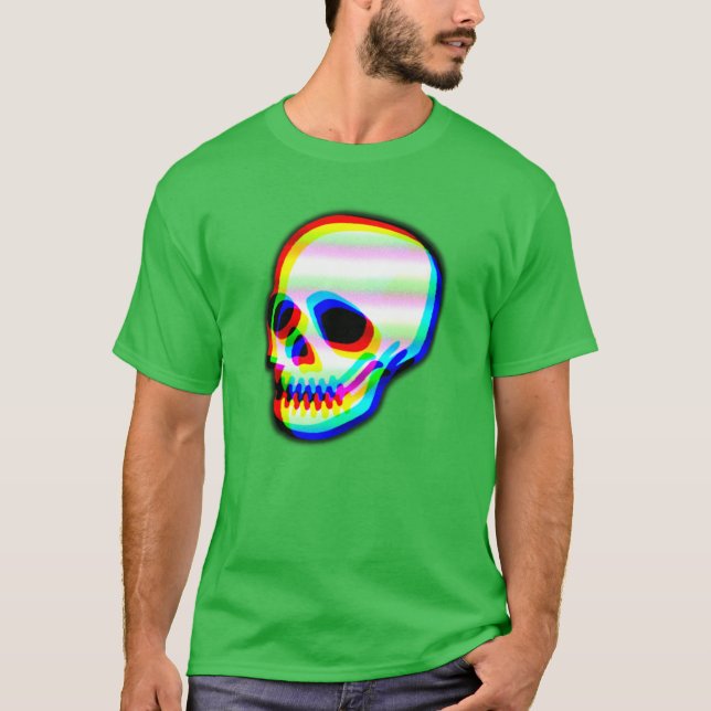 Modern Neon Skull-illustration T Shirt (Framsida)