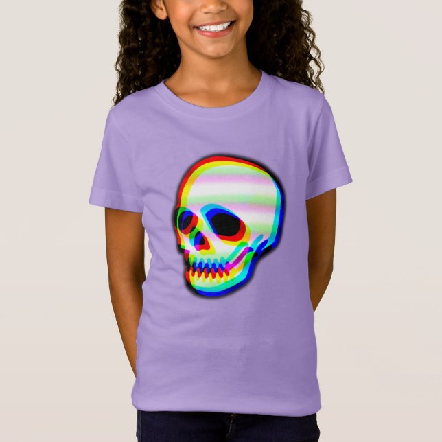 Modern Neon Skull-illustration T Shirt (Framsida)