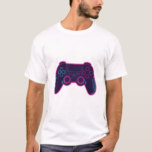 Modern neon spelkontroll vit bomullst-shirt t shirt