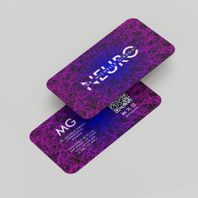 Modern neurololog neuroforskare psykolog visitkort (Modern Neurologist Neuroscientist Psychologist Purple Neuron Business Card
)