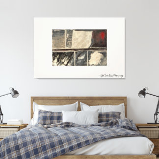Modern Neutral Abstrakt Texturerad Konst Canvastryck