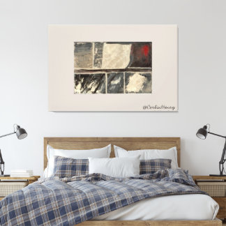 Modern Neutral Abstrakt Texturerad Konst Canvastryck
