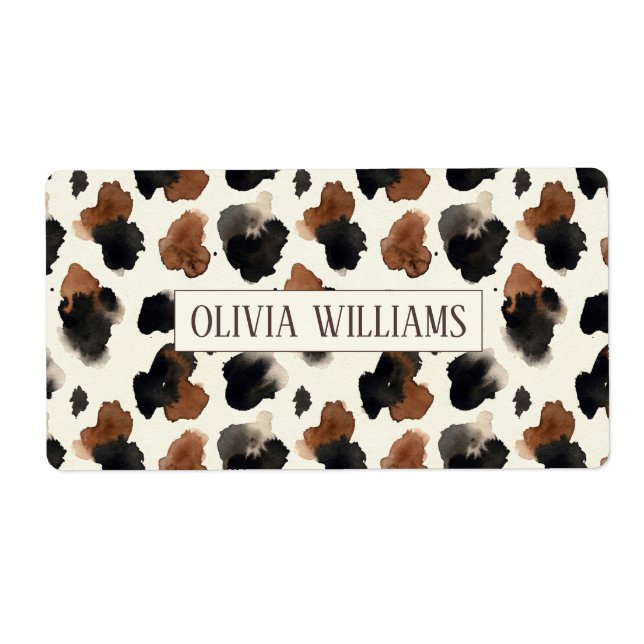 Modern Neutral Chocolate Cow Print Aesthetic Fraktsedel (Framsidan)