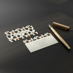 Modern Neutral Choklad Ko Print Estetik Visitkort