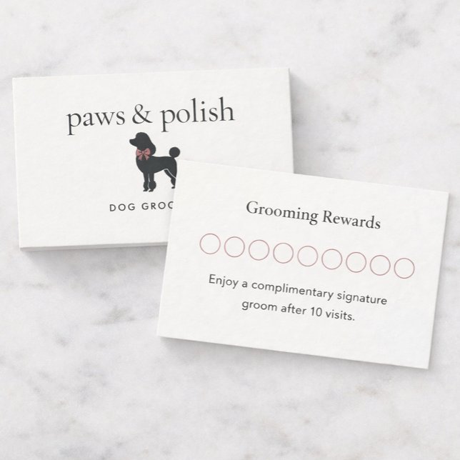 Modern Neutral Dog Groomer Loyalty Card | Editable Lojalitetskort (Skapare uppladdad)
