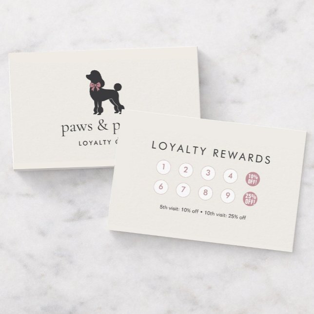 Modern Neutral Dog Groomer Loyalty Card | Editable Lojalitetskort (Skapare uppladdad)