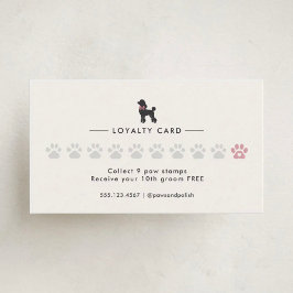 Modern Neutral Dog Groomer Loyalty Card | Editable Lojalitetskort