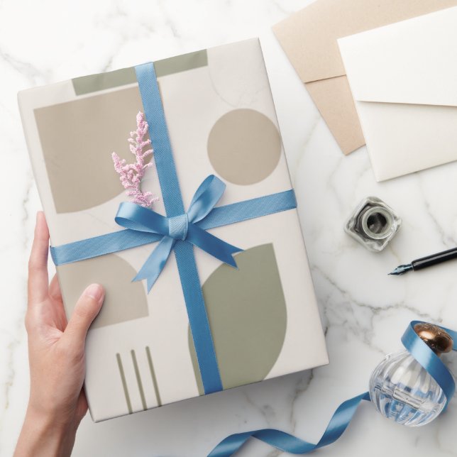 Modern Neutral Geometrisk  Presentpapper (Gifting)