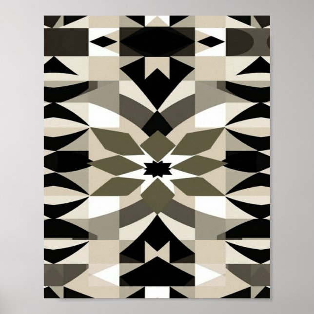 Modern Neutral Geometrisk Väggkonsttryck | Jord Ti Poster (Framsidan)