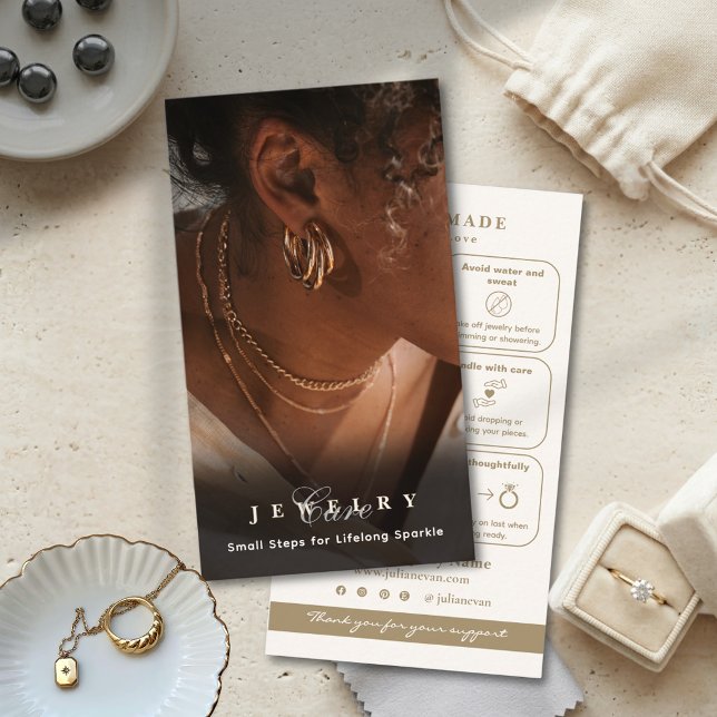 Modern Neutral Guld Smycken Kort Insats Kort (Modern Neutral Gold Jewelry Card Insert Card)