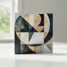 Modern neutral guldcirkelgeometrisk kakelplatta