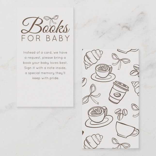 Modern Neutral Kafé Baby Shower Tilläggskort (Fram/baksida)