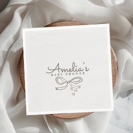 Modern neutral kafé tematisk baby shower pappersservett